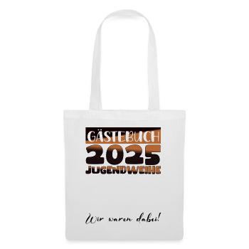 Jugendweihe 2025 Gästebuch Geschenk Mädchen Jungen - Stoffbeutel - Weiß - Vorne
