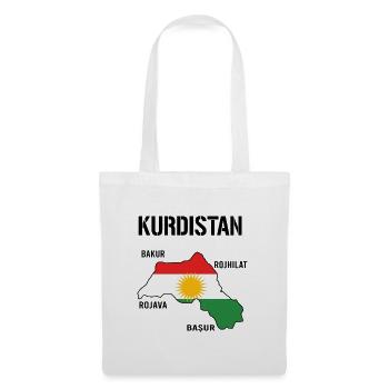 Drapeau du Kurdistan Bakur Bashur Rojava Rojhlt Newroz - Sac en tissu - blanc - Devant