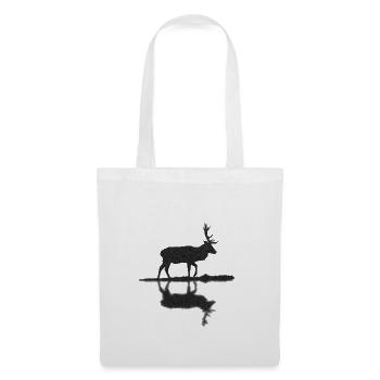 Cerf cerf bois de cerf rouge bois de cerf chasseur - Sac en tissu - blanc - Devant