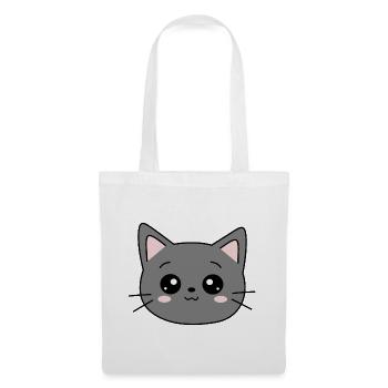 chat noir chat chaton doux cadeau de Noël - Sac en tissu - blanc - Devant