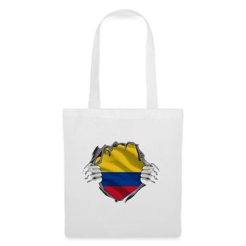 Drapeau de la Colombie Vintage Drapeau colombien - Sac en tissu - blanc - Devant