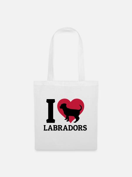 I love Labradors - Stoffbeutel - Weiß