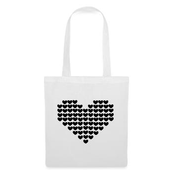 pixelated heart black heart valentines gift - Tote Bag - white - Front