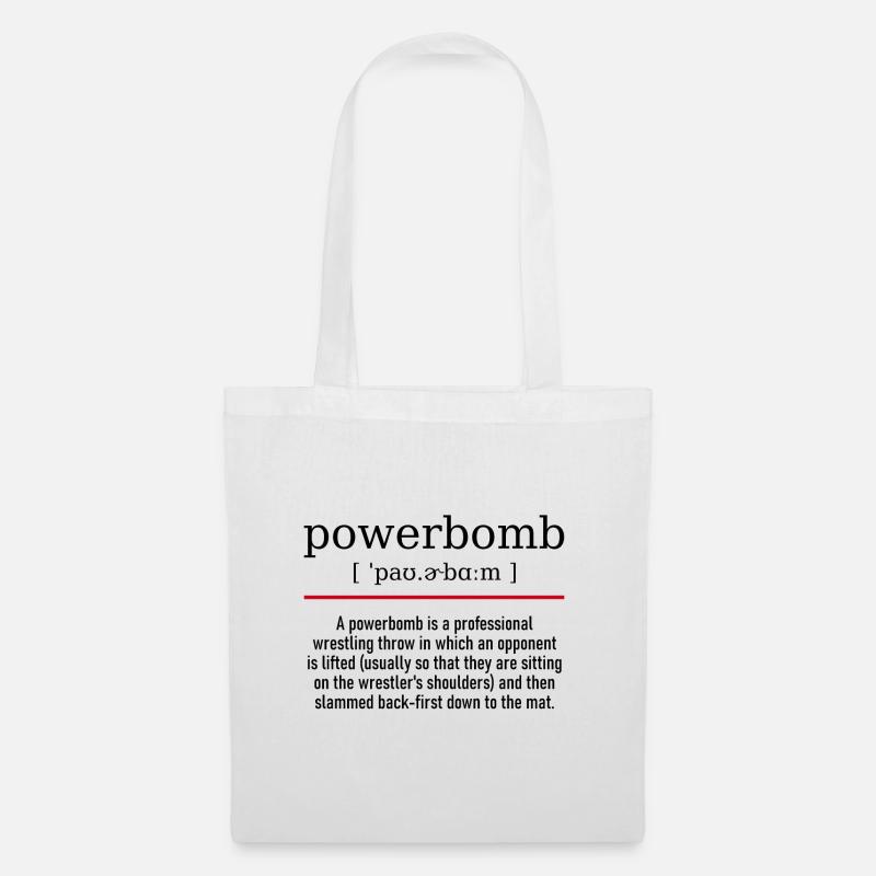 powerbomb - spelling and description - Stoffbeutel - Weiß