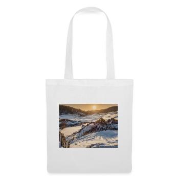 Sonnenaufgang in der Winterlandschaft - Stoffbeutel - Weiß - Vorne