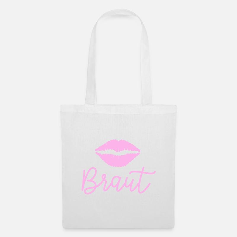 Braut Kuss rosa - Stoffbeutel - Weiß