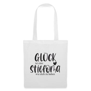 Oma Stiefoma Großmutter Familie Geschenk Glück - Stoffbeutel - Weiß - Vorne