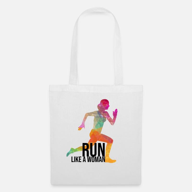 Run like a woman - Stoffbeutel - Weiß
