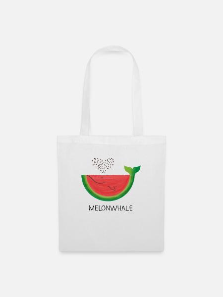 Melonenwal Wal Wassermelone Walliebhaber Geschenk - Stoffbeutel - Weiß