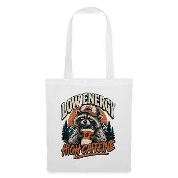 Low Energy High Caffeine Raccoon - Stoffbeutel - Weiß - Vorne