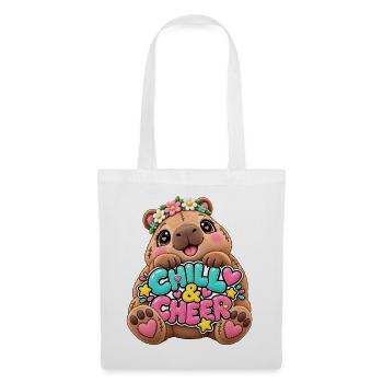 Kuschelbär Chill & Cheer - Stoffbeutel - Weiß - Vorne