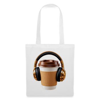 Musik mit Kaffee - Stoffbeutel - Weiß - Vorne
