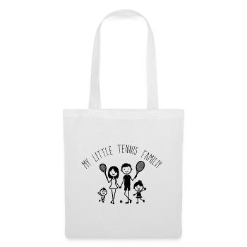 Tennis Frauen Shirt kleine Tennis Familie dunkel - Stoffbeutel - Weiß - Vorne
