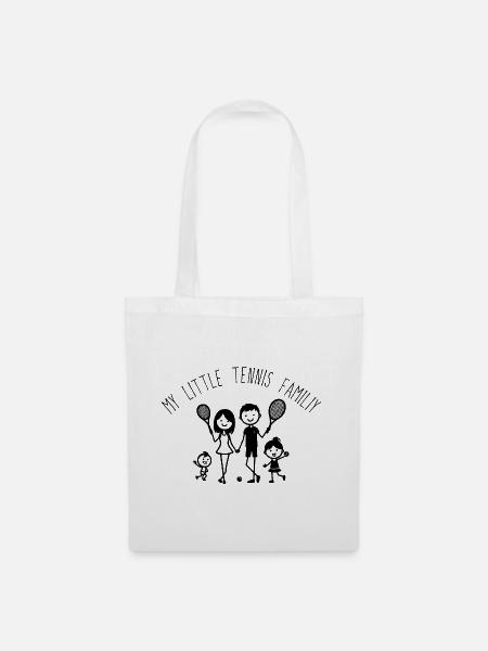Tennis Frauen Shirt kleine Tennis Familie dunkel - Stoffbeutel - Weiß