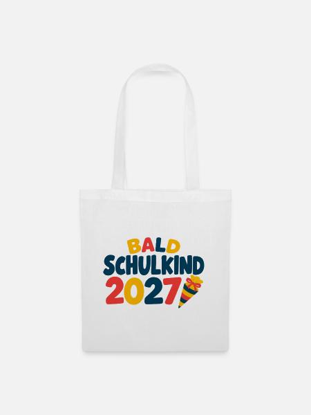 Bald Schulkind 2027 - Stoffbeutel - Weiß