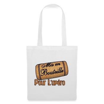 Mis en bouteille pour l'apéro - Sac en tissu - blanc - Devant