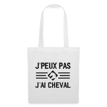 J'peux Pas J'ai Cheval - Sac en tissu - blanc - Devant