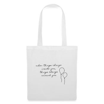 Positive mindset quote with cute typograph - Tote Bag - white - Front