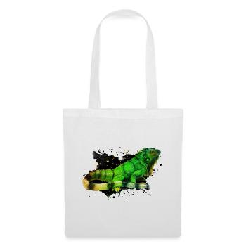 Retro Leguan Farbe Spritzer Reptilien Keeper Eidechse - Stoffbeutel - Weiß - Vorne