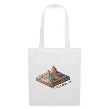 Geometrische Low-Poly-Kathedrale von Florenz - Stoffbeutel - Weiß - Vorne