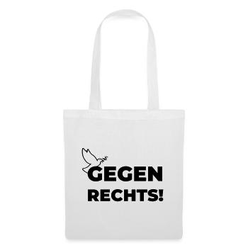 Gegen rechts - Stoffbeutel - Weiß - Vorne
