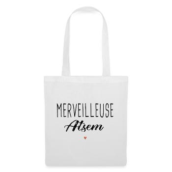 Atsem Merveilleuse atsem cadeau nounou nourice - Sac en tissu - blanc - Devant