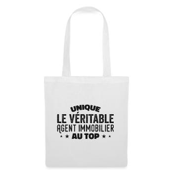 le véritable Agent Immobilier au top - Sac en tissu - blanc - Devant