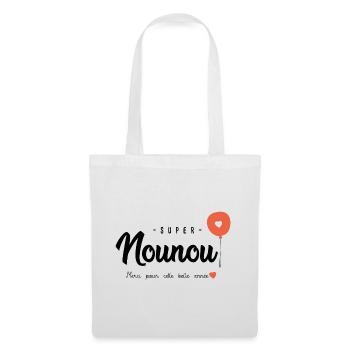 Cadeau Nounou super nounou atsm - Sac en tissu - blanc - Devant