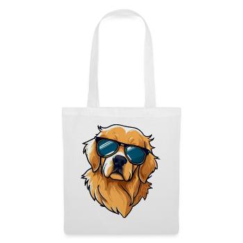 Golden Retriever in Tuxedo wearing Sunglasses - Tote Bag - white - Front