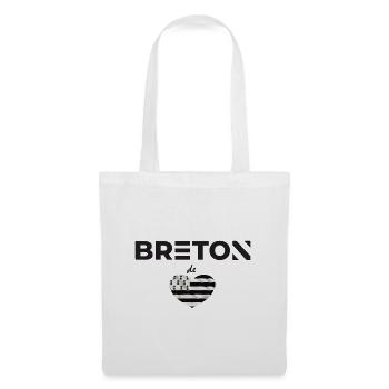breton de coeur - Sac en tissu - blanc - Devant