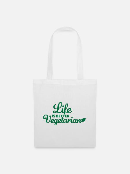 Vegetarier - Stoffbeutel - Weiß