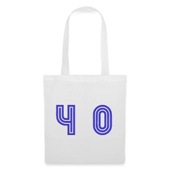 40. 40 ANS. 40e ANNIVERSAIRE. ANNIVERSAIRE 40 ANS. - Sac en tissu - blanc - Devant