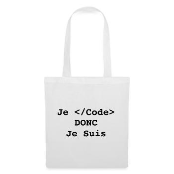 Je code donc je suis informatique et programmeur - Sac en tissu - blanc - Devant