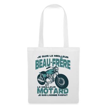 Le meilleur motard et le meilleur beau-frère - Sac en tissu - blanc - Devant