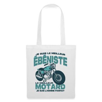 Le meilleur motard et le meilleur ébéniste - Sac en tissu - blanc - Devant