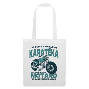 Le meilleur motard et le meilleur karatéka - Sac en tissu - blanc - Devant