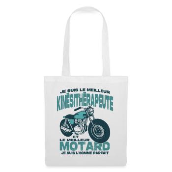 Le meilleur motard et le meilleur kinésitherapeute - Sac en tissu - blanc - Devant