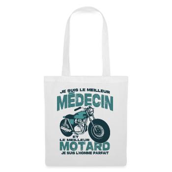 Le meilleur motard et le meilleur médecin - Sac en tissu - blanc - Devant