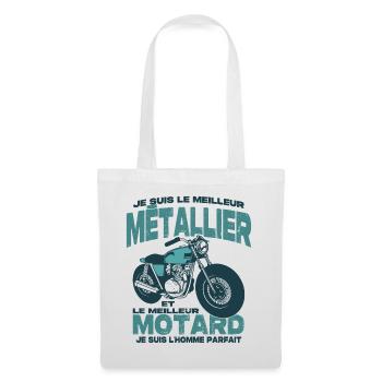 Le meilleur motard et le meilleur métallier - Sac en tissu - blanc - Devant