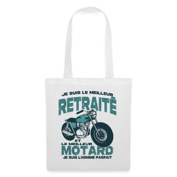 Le meilleur motard et le meilleur retraité - Sac en tissu - blanc - Devant