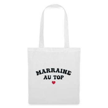 Marraine Au Top - Cadeau Marraine - Sac en tissu - blanc - Devant
