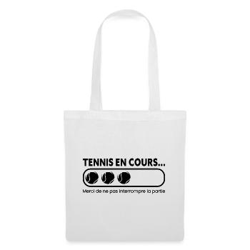 Tennis En Cours Partie - Sac en tissu - blanc - Devant