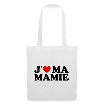 J'aime Ma Mamie Cadeau Grand-mère Coeur Rouge - Sac en tissu - blanc - Devant