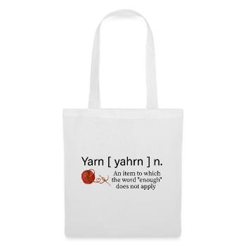 Yarn Noun definition Funny Knitting crochet - Sac en tissu - blanc - Devant