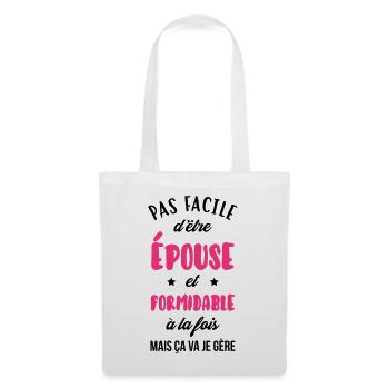 Epouse - Mariée - Mariage - Couple - Amour - Tote Bag - white - Front