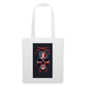 american flaghand drawn face evil death skull - Stoffbeutel - Weiß - Vorne