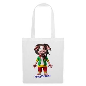 Porky personas. Fun pig characters. Marley. Reggae - Tote Bag - white - Front