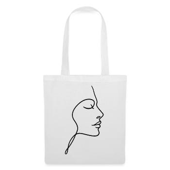 Line Face Silhouette - Tote Bag - white - Front