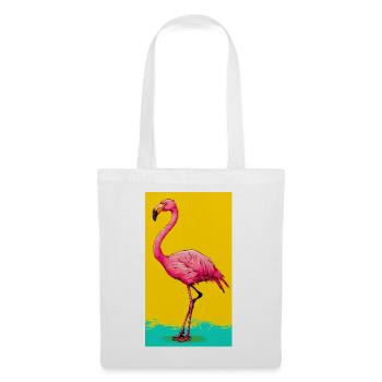 Flamingo - Stoffbeutel - Weiß - Vorne