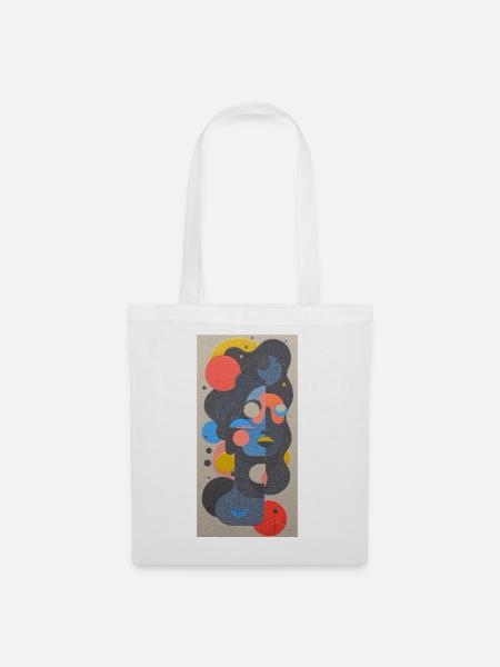 Abstrakte geometrische Muster im Kunstdesign - Stoffbeutel - Weiß